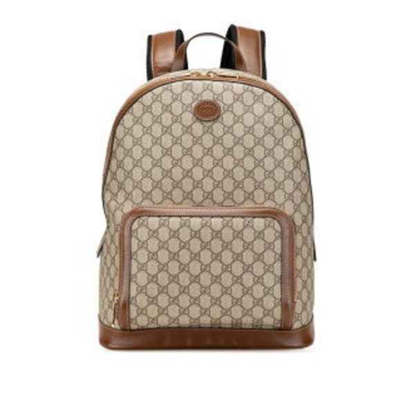Gucci GG Supreme Backpack beige brown leather - Picture 1 of 8